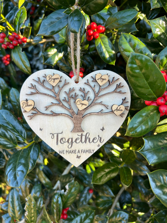Family Tree Heart Personalized Ornament