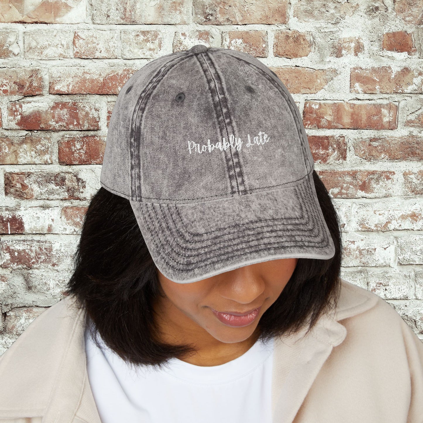 Probably Late Embroidered Distressed Hat
