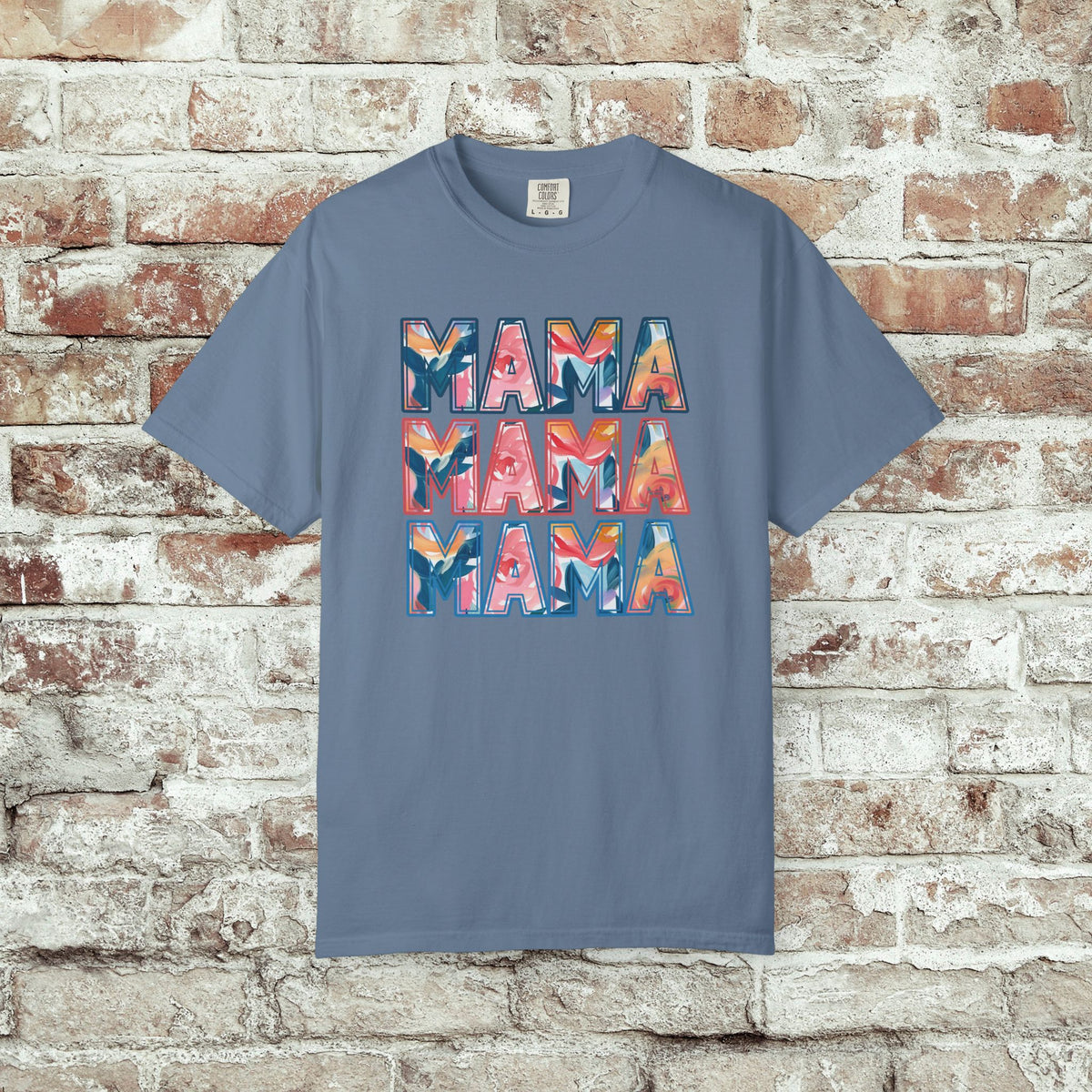 Stacked MAMA Comfort Colors Tee | Bold Retro Mom Shirt, Cute Mom Life Gift, Colorful Graphic Shirt for Moms, Oversized Fit Option, New Mom