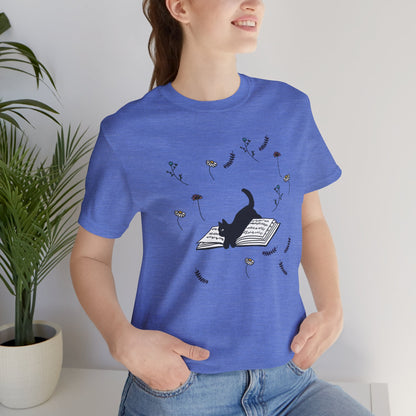 Book Lover's Cat Tee