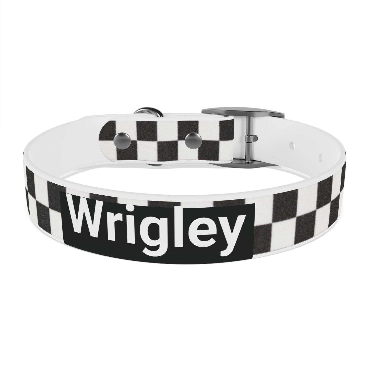 Personalized Checkered Dog Collar