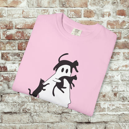 Spooky Ghost & Black Cats Comfort Colors Tee