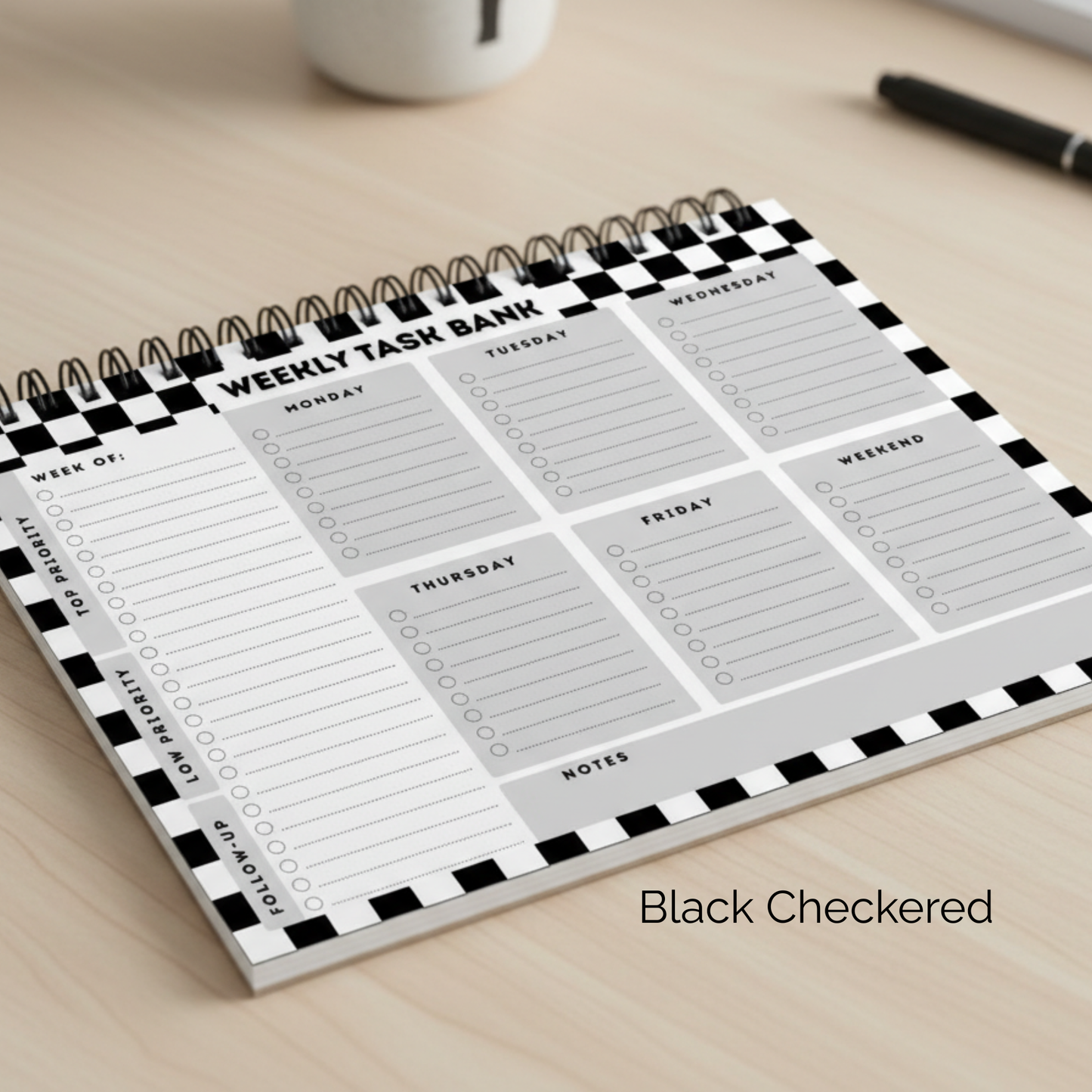 Spiral Bound Undated Weekly Task Bank