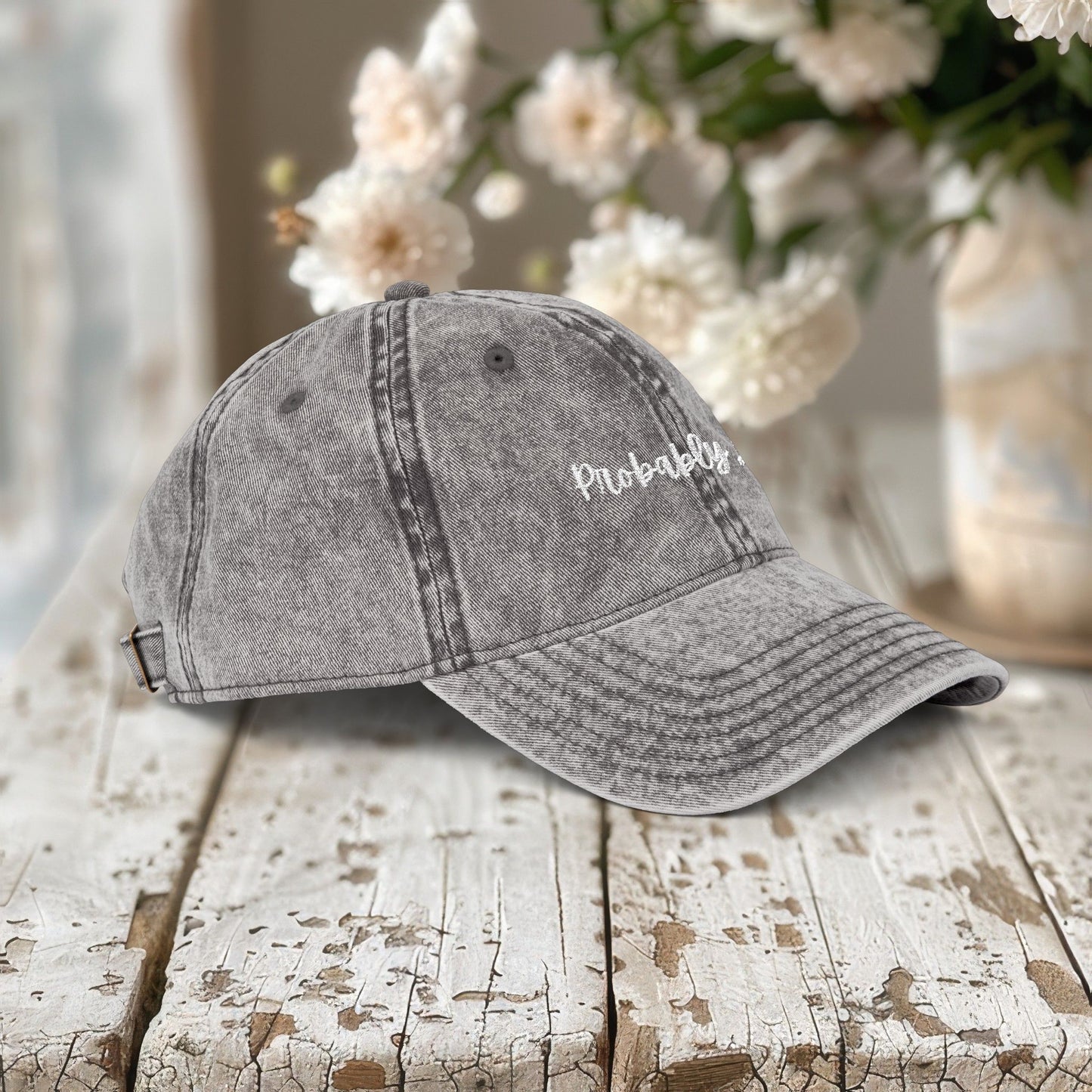Probably Late Embroidered Distressed Hat