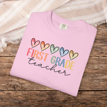 First Grade Teacher Unisex Shirt Comfort Colors
