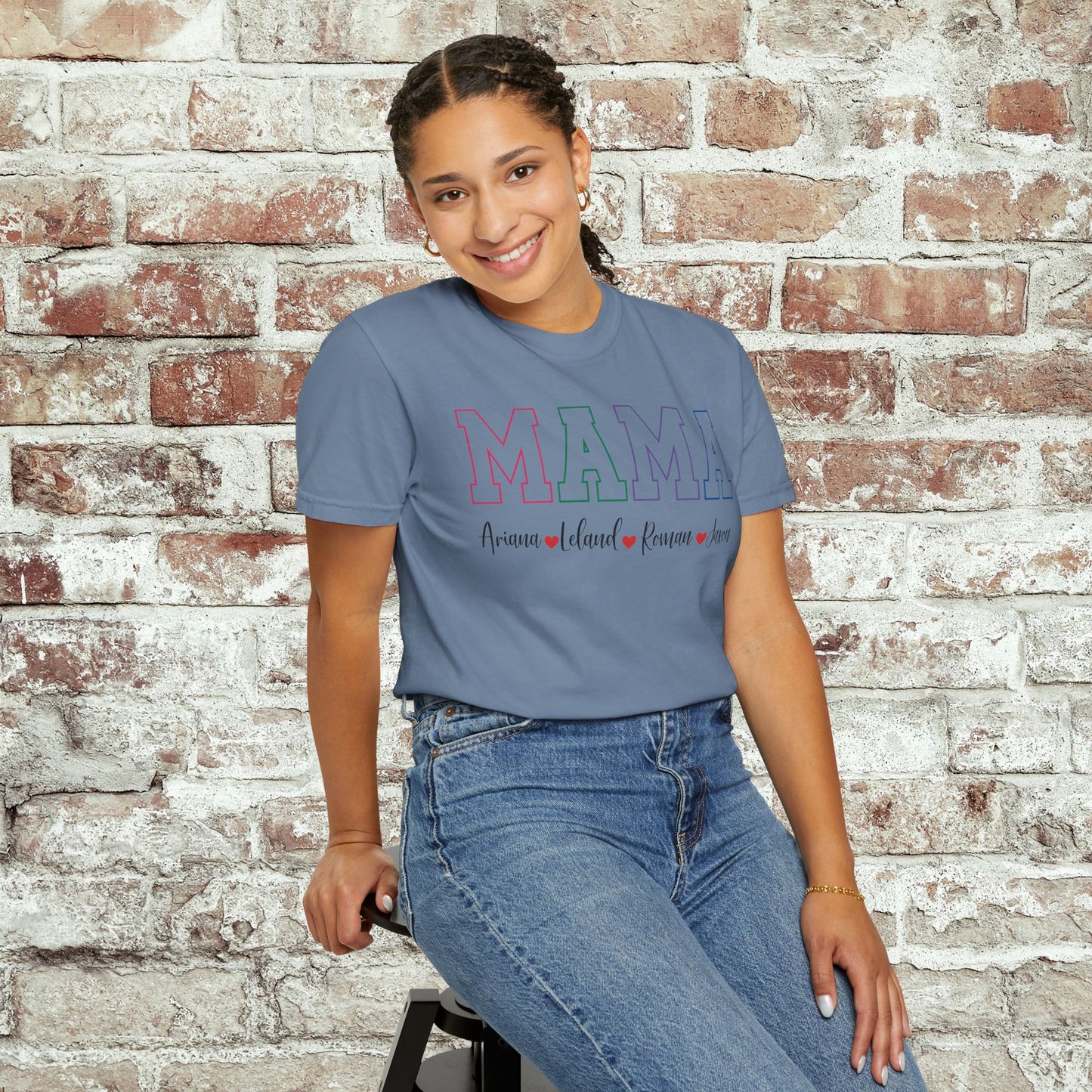 Custom MAMA T-Shirt with Kids Names