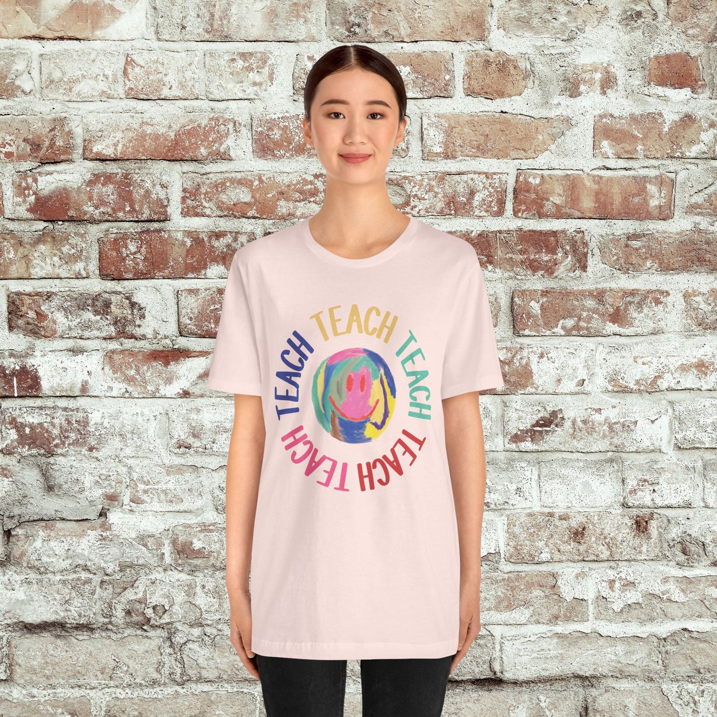 Unisex Soft-Style Teach Teach Teach Shirt for Teachers