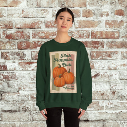 Pink Pumpkin Club Sweatshirt, Retro Fall Sweater