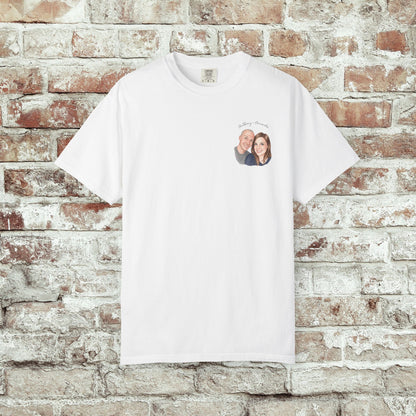 Photo Pocket Tee — Personalized Couple Portrait T‑Shirt