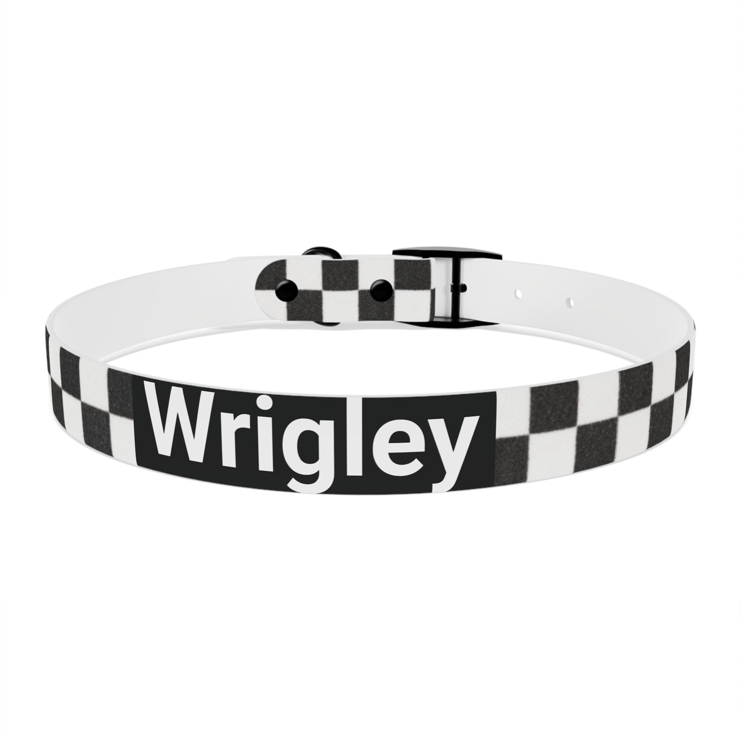 Personalized Checkered Dog Collar