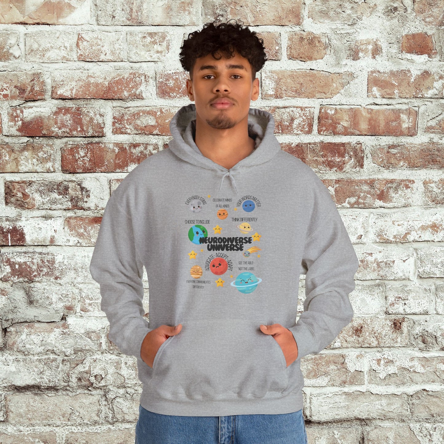 Neurodiverse Universe Unisex Hoodie, Inclusive Sweatshirt, Gift for Neurodiversity Awareness, Choose To Include, Teacher Parent Mom Dad Kid