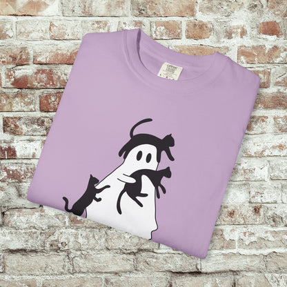 Spooky Ghost & Black Cats Comfort Colors Tee