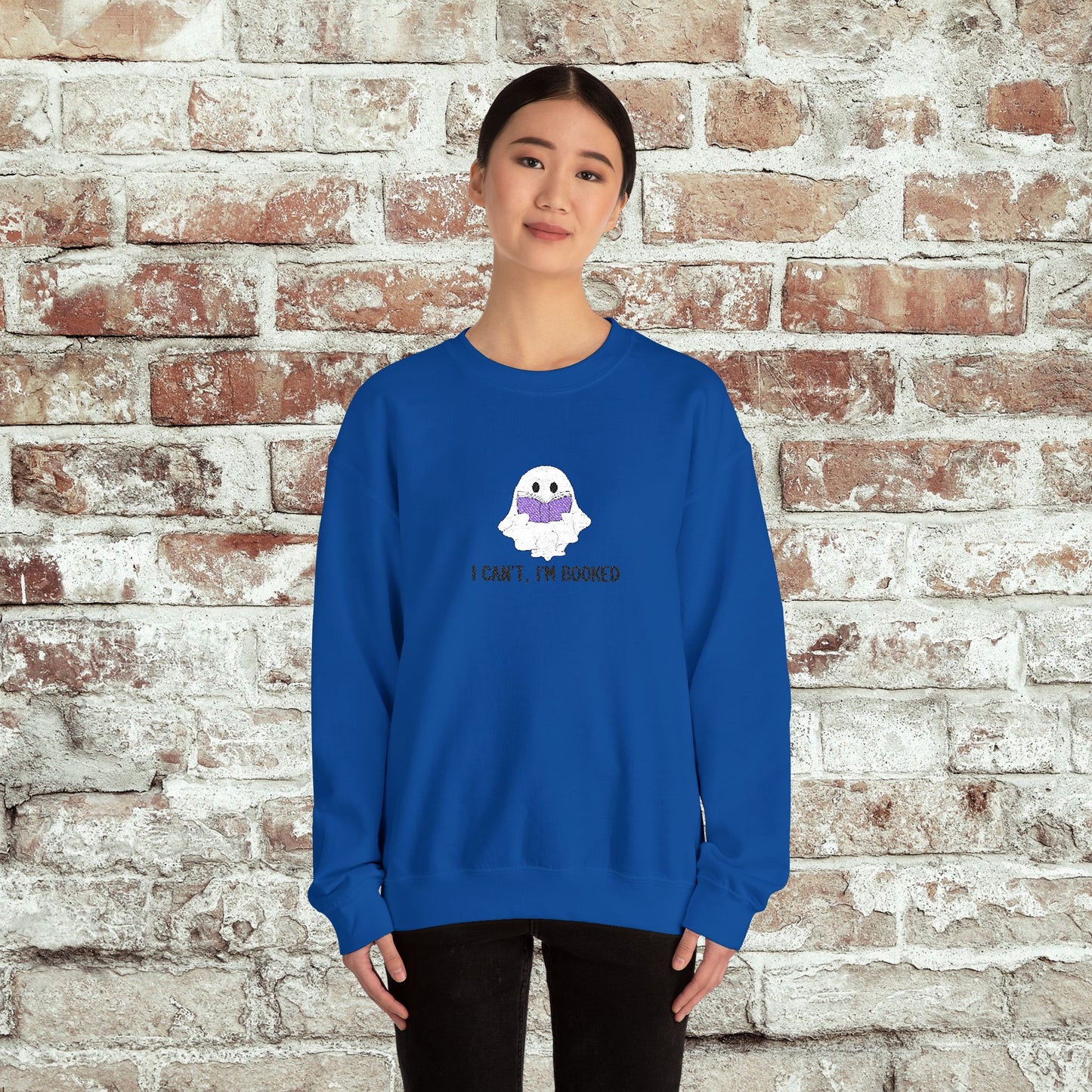 I Can't I'm Booked- EMBROIDERED Crewneck Sweatshirt