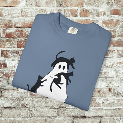 Spooky Ghost & Black Cats Comfort Colors Tee