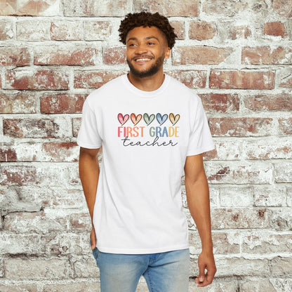 First Grade Teacher Unisex Shirt Comfort Colors