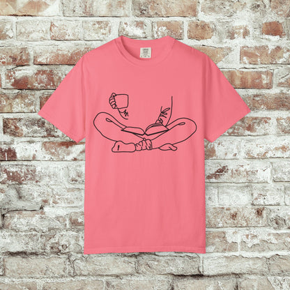 Crisscross Reader and Coffee Drinker Unisex T-shirt