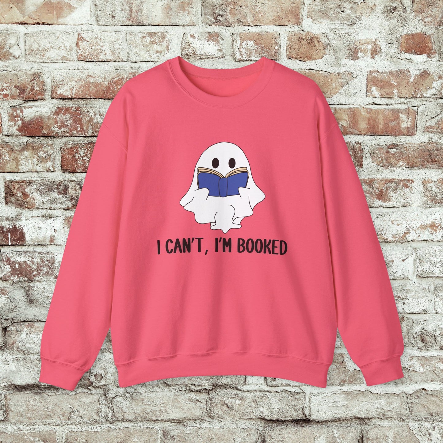 I Can't, I'm Booked, Ghost Crewneck Sweatshirt