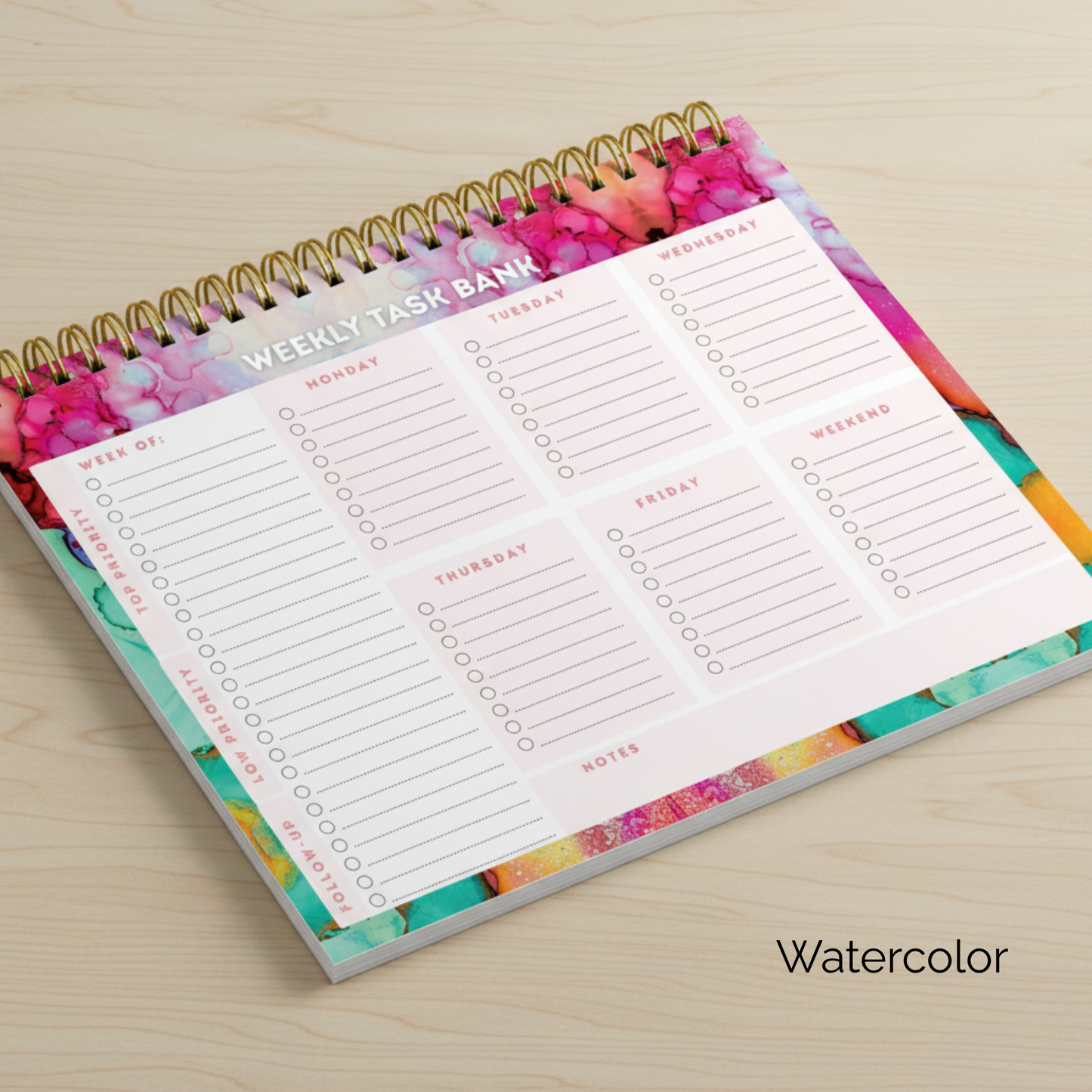 Spiral Bound Undated Weekly Task Bank