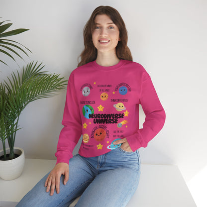 Neurodiverse Universe Crewneck Sweatshirt, Autism Acceptance Shirt, Mental Health Awareness, Choose to Include Tee Gift For Him or Her