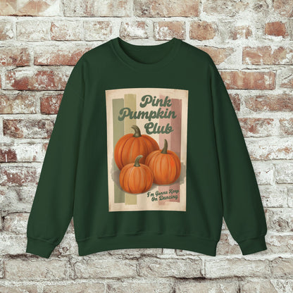 Pink Pumpkin Club Sweatshirt, Retro Fall Sweater