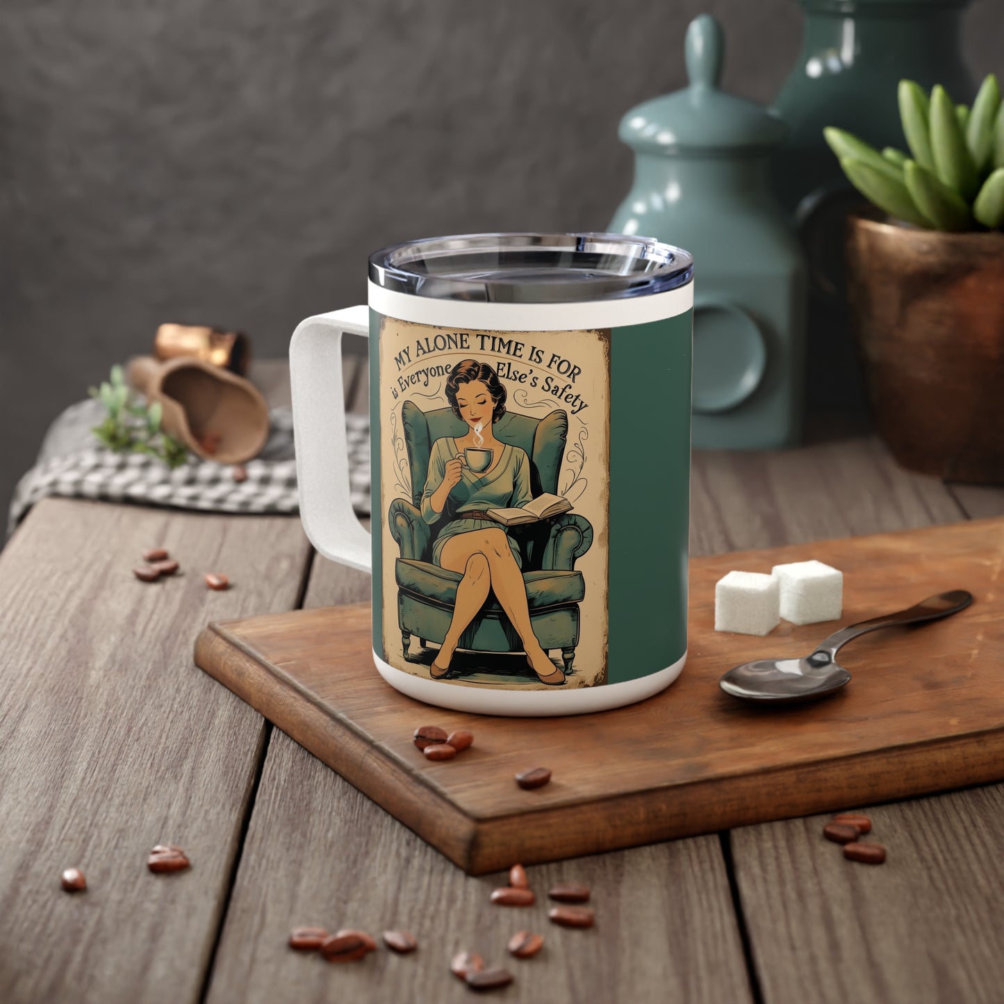 Vintage Travel Coffee Mug - My Alone Time is for Everyone Else's Safety