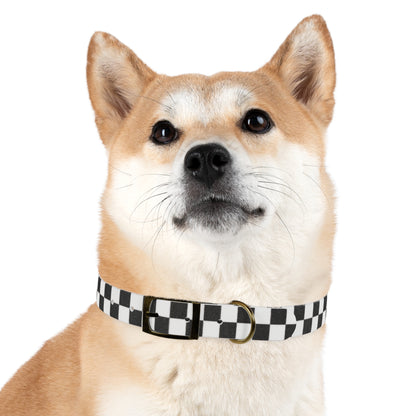 Personalized Checkered Dog Collar
