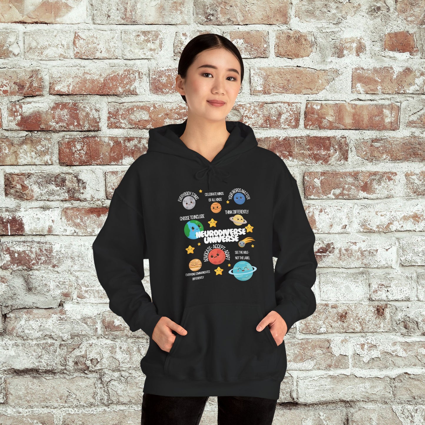 Neurodiverse Universe Unisex Hoodie, Inclusive Sweatshirt, Gift for Neurodiversity Awareness, Choose To Include, Teacher Parent Mom Dad Kid