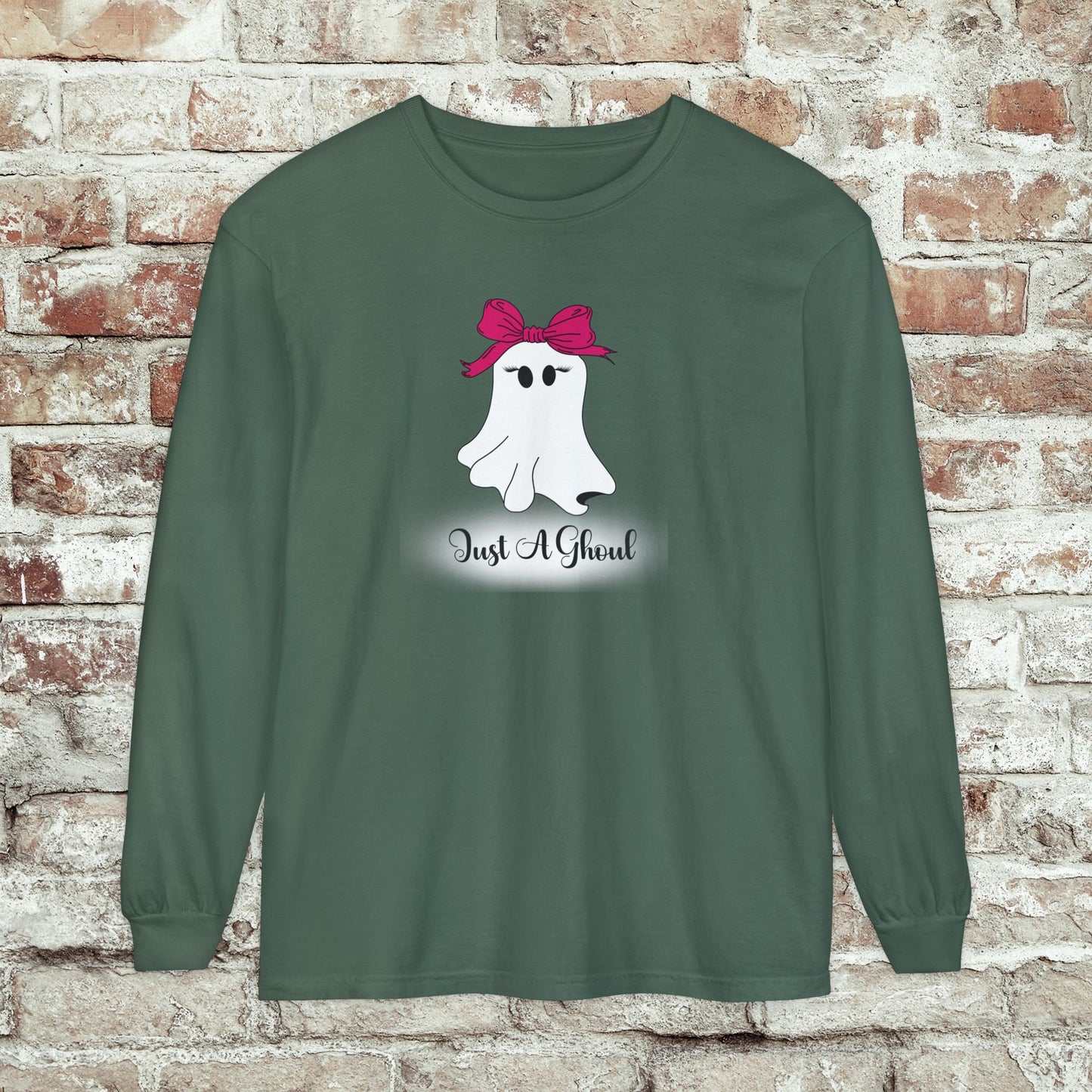 Just A Ghoul Long Sleeve Comfort Colors Shirt