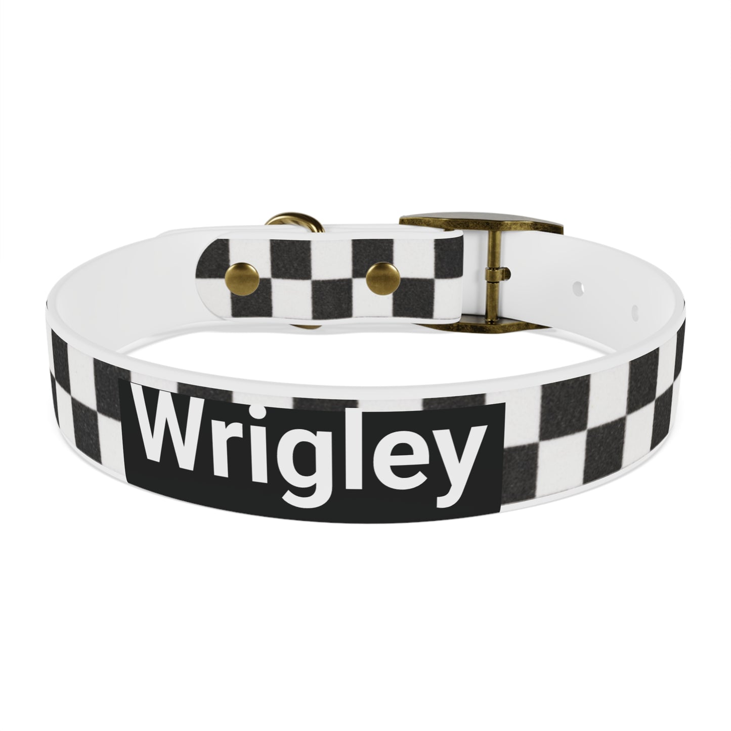 Personalized Checkered Dog Collar