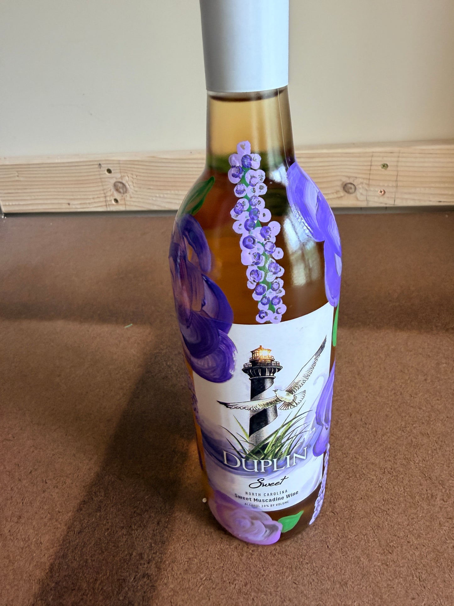 Hand-Painted Glass Bottle