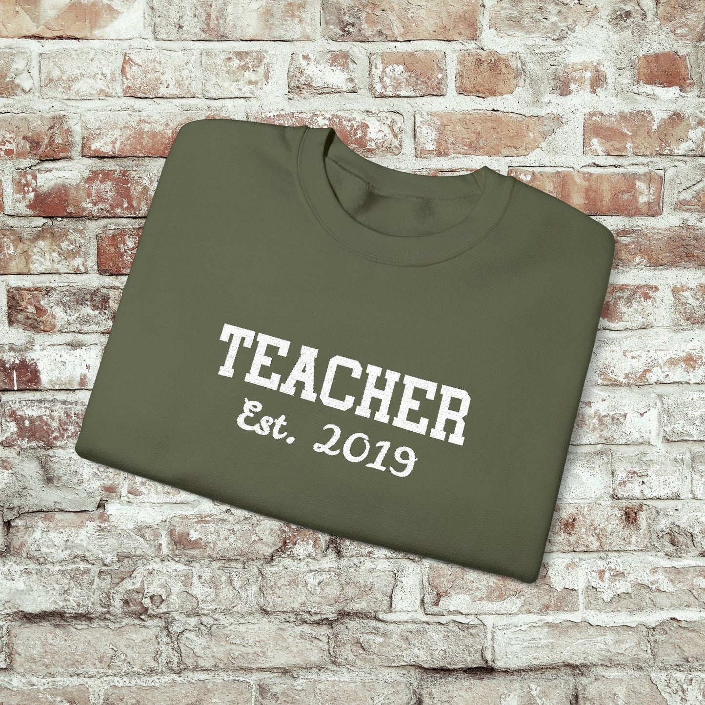 Embroidered Teacher Established (Custom Date) Sweatshirt