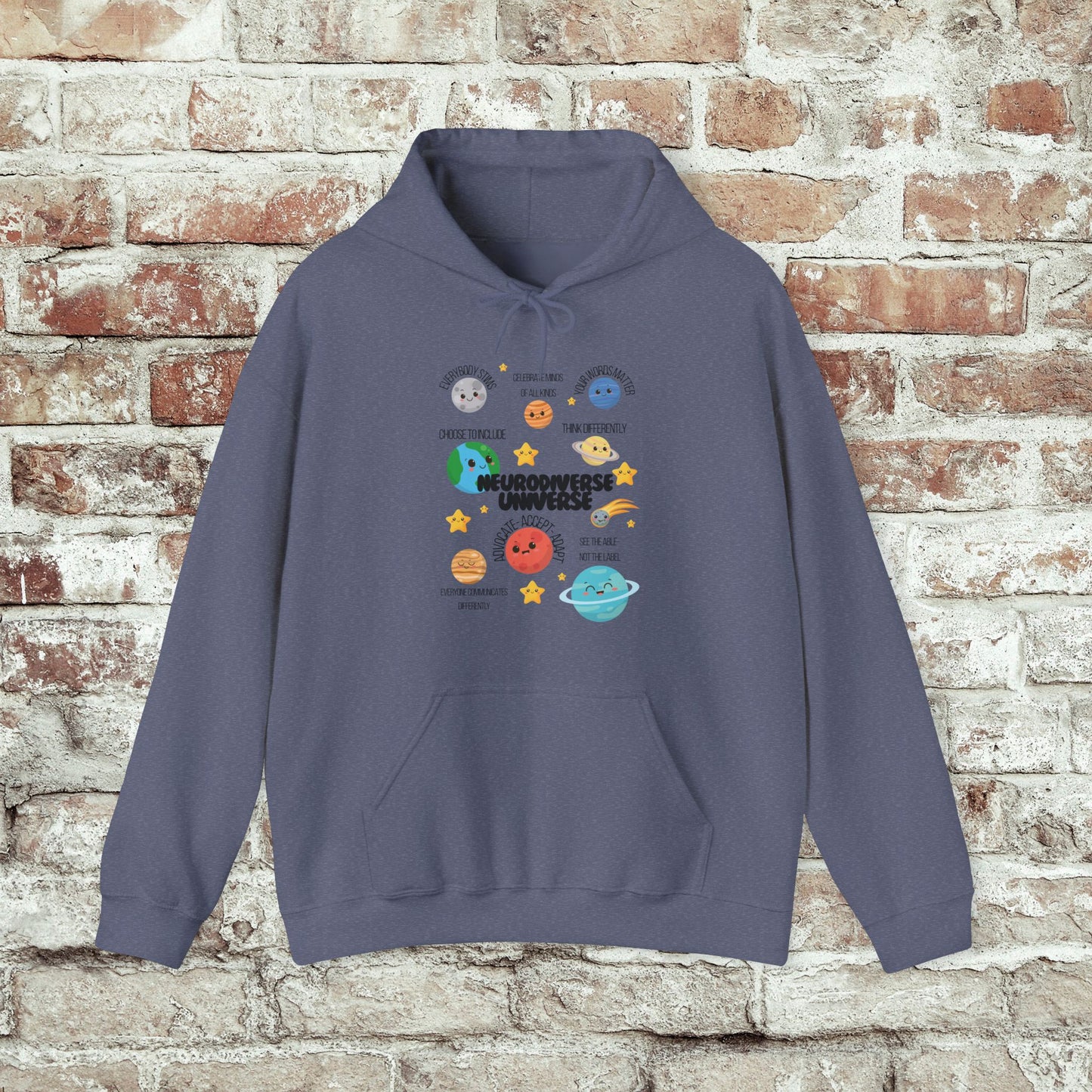 Neurodiverse Universe Unisex Hoodie, Inclusive Sweatshirt, Gift for Neurodiversity Awareness, Choose To Include, Teacher Parent Mom Dad Kid