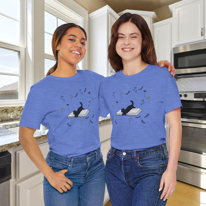 Book Lover's Cat Tee