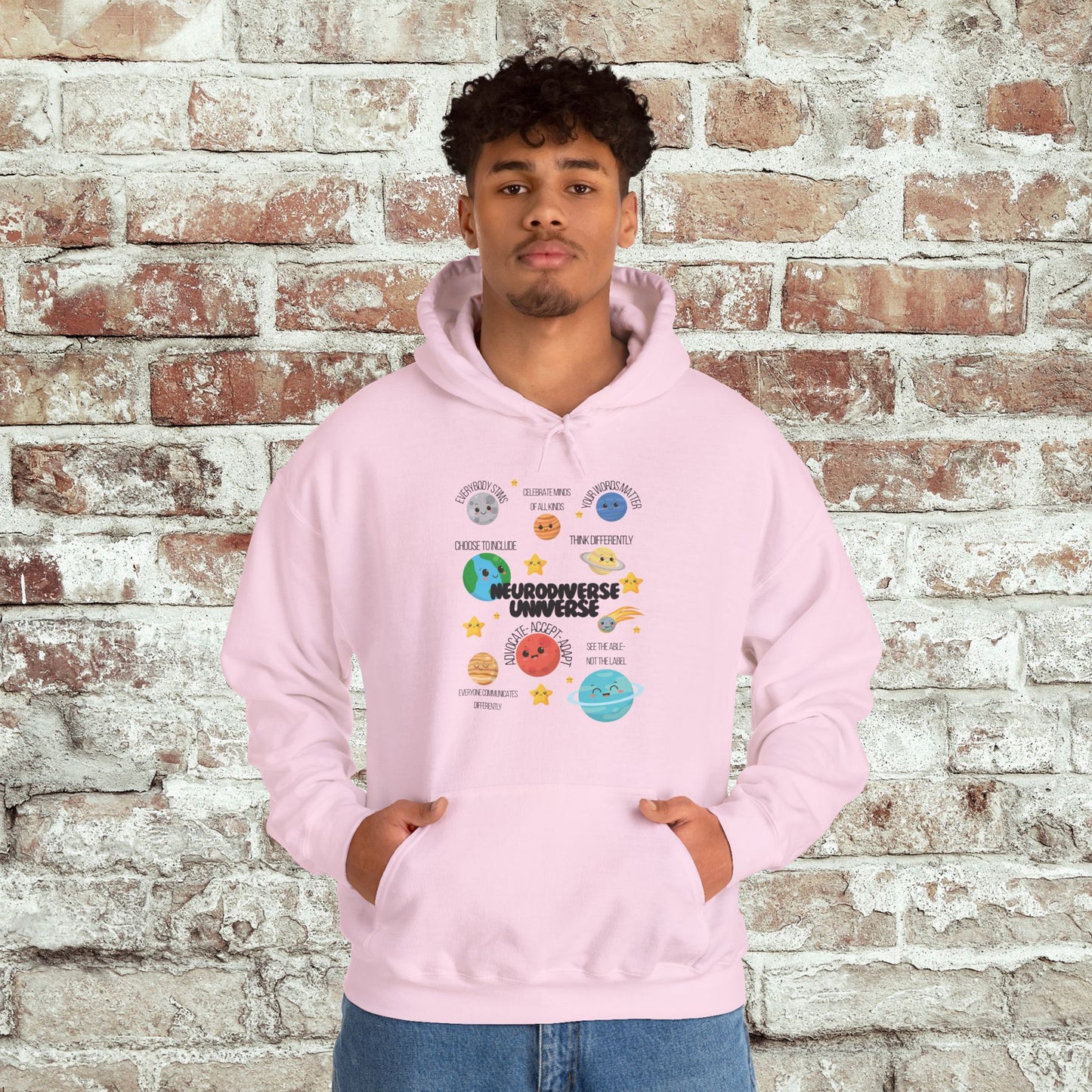 Neurodiverse Universe Unisex Hoodie, Inclusive Sweatshirt, Gift for Neurodiversity Awareness, Choose To Include, Teacher Parent Mom Dad Kid