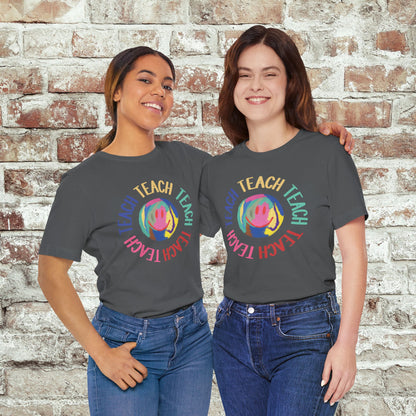 Unisex Soft-Style Teach Teach Teach Shirt for Teachers