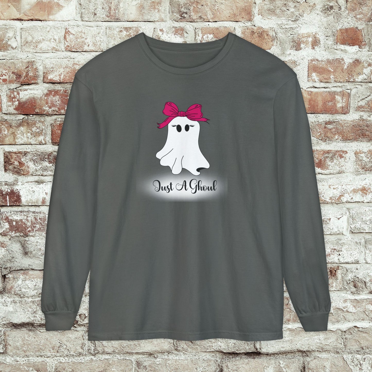 Just A Ghoul Long Sleeve Comfort Colors Shirt