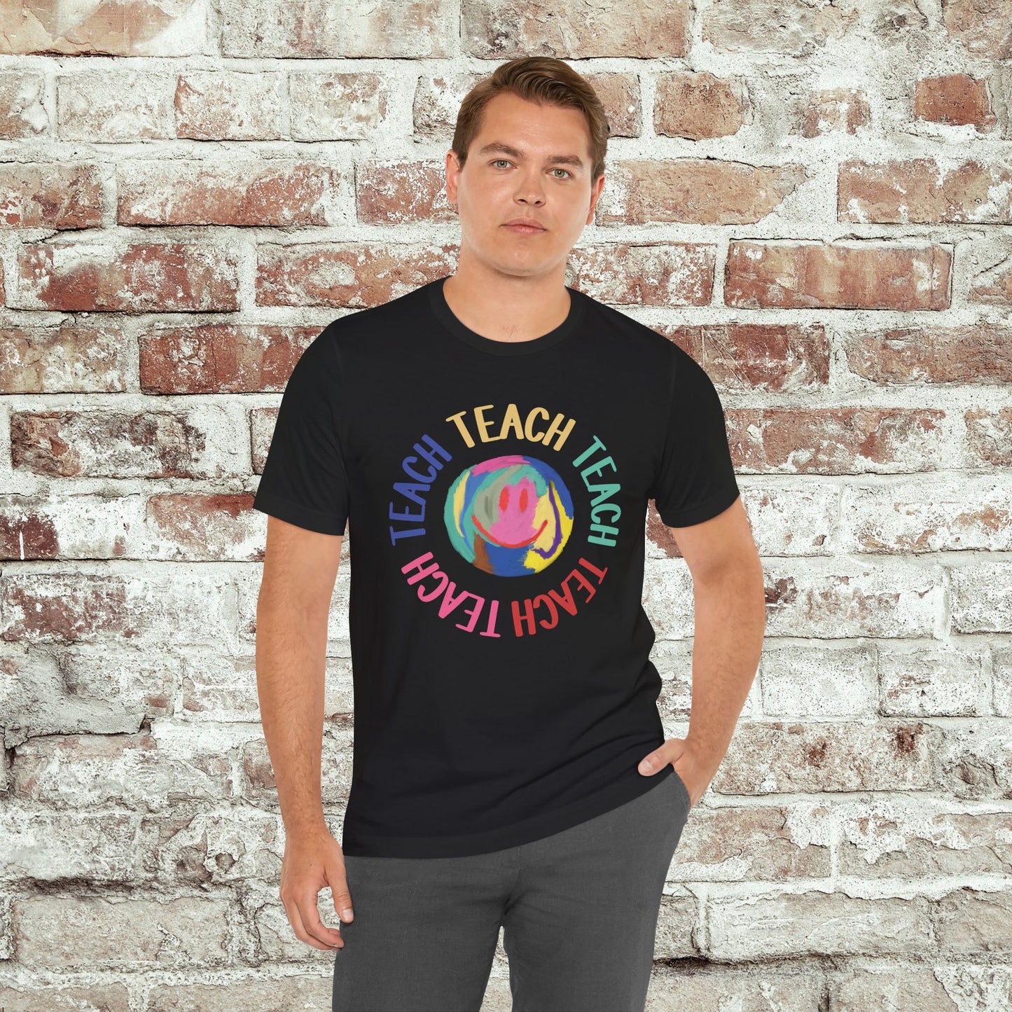 Unisex Soft-Style Teach Teach Teach Shirt for Teachers