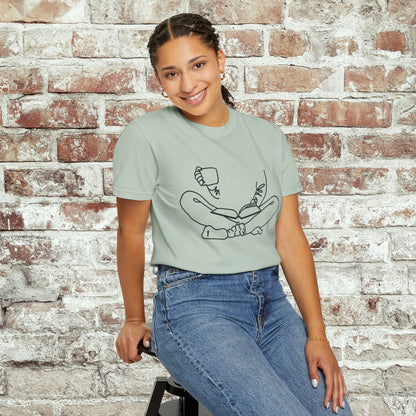 Crisscross Reader and Coffee Drinker Unisex T-shirt
