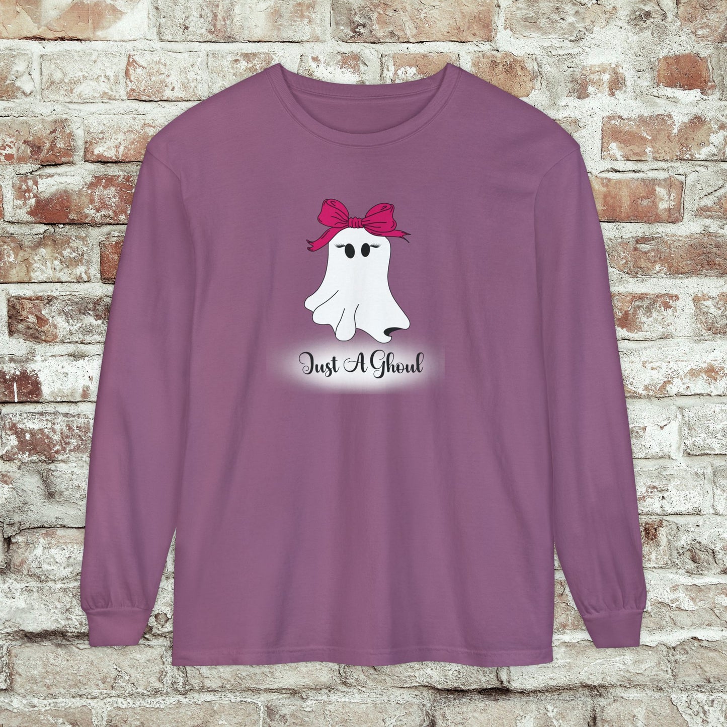 Just A Ghoul Long Sleeve Comfort Colors Shirt
