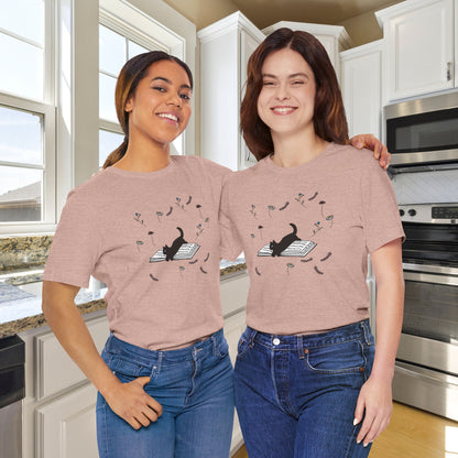 Book Lover's Cat Tee