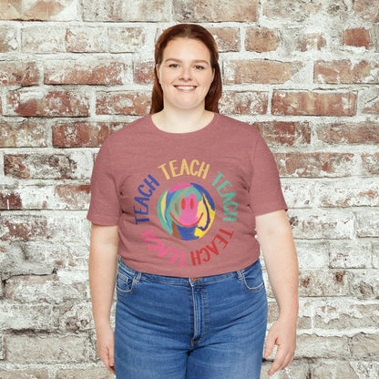 Unisex Soft-Style Teach Teach Teach Shirt for Teachers