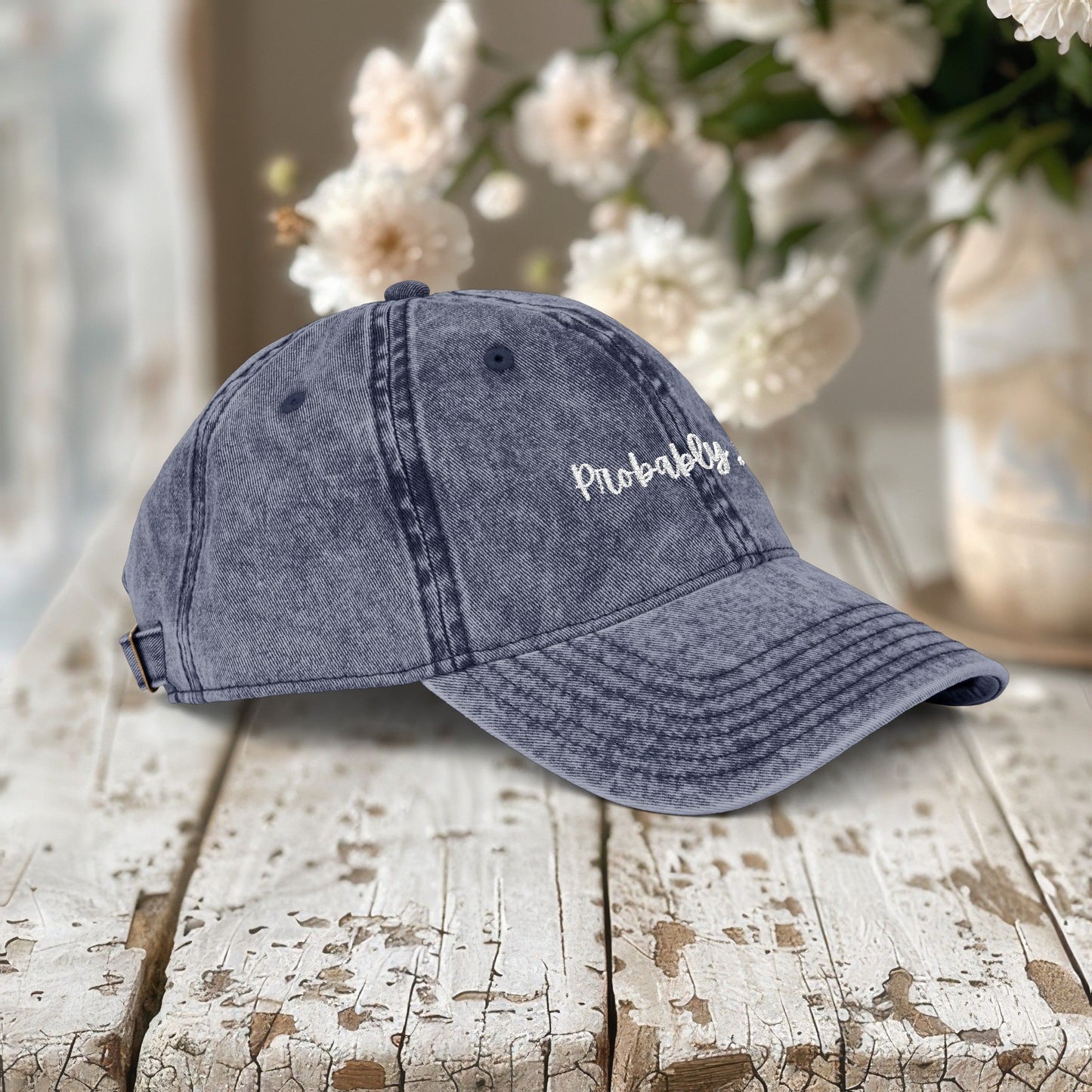 Probably Late Embroidered Distressed Hat