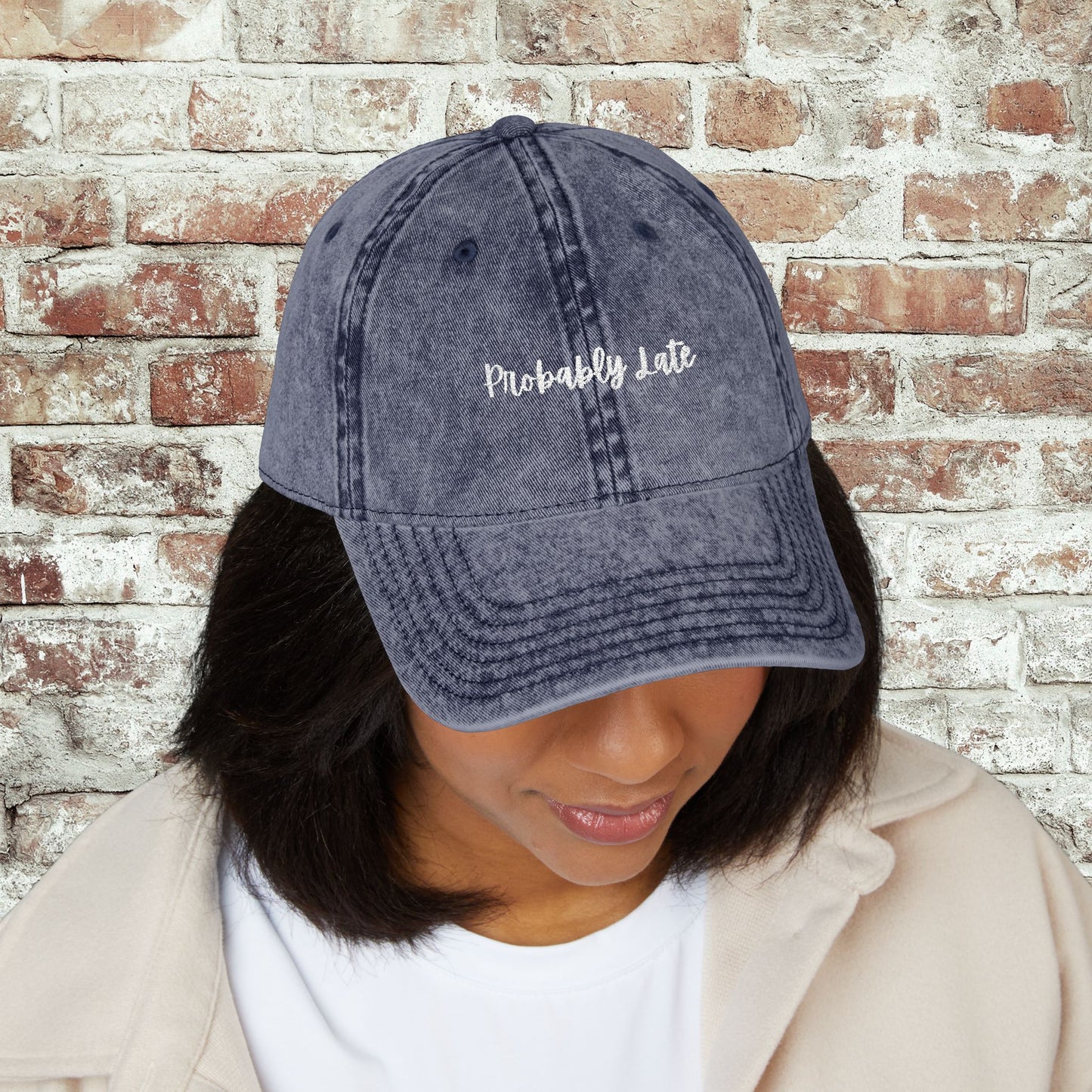 Probably Late Embroidered Distressed Hat