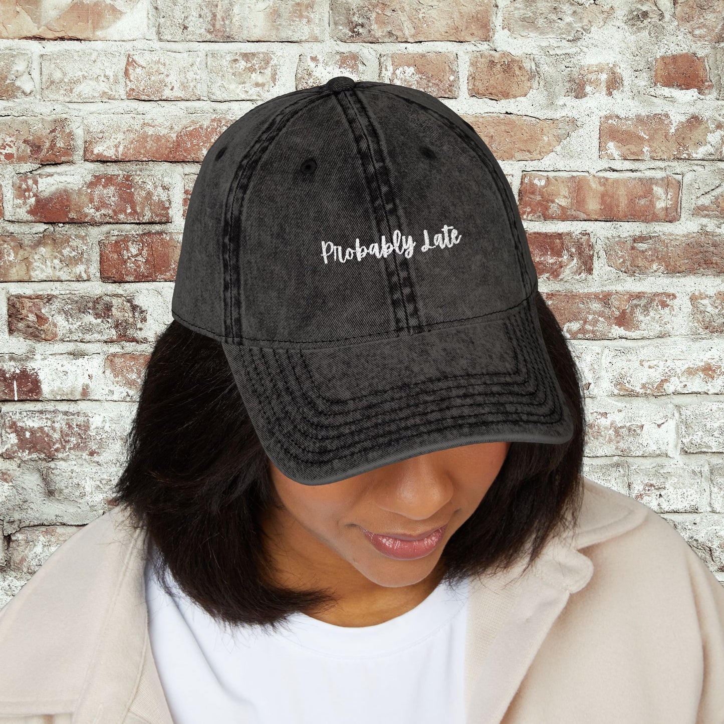 Probably Late Embroidered Distressed Hat