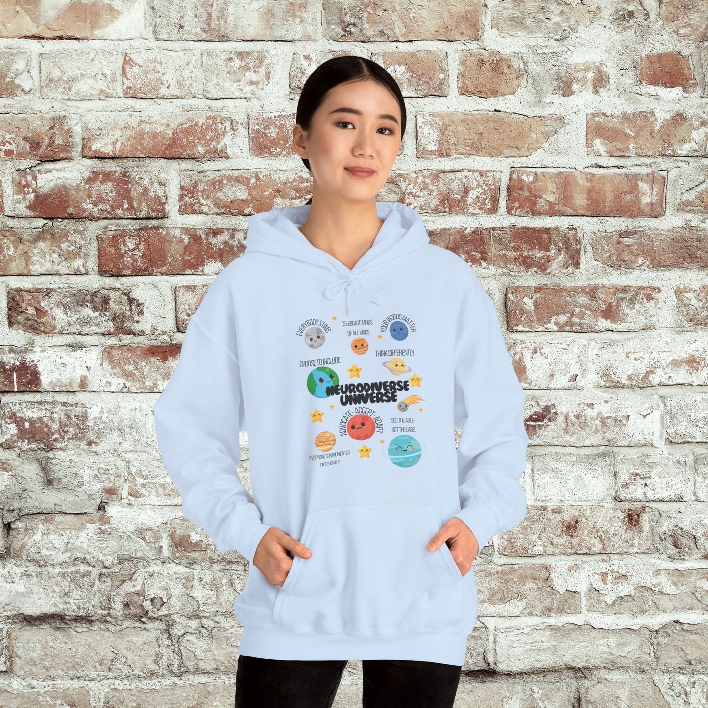 Neurodiverse Universe Unisex Hoodie, Inclusive Sweatshirt, Gift for Neurodiversity Awareness, Choose To Include, Teacher Parent Mom Dad Kid