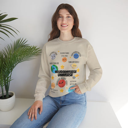 Neurodiverse Universe Crewneck Sweatshirt, Autism Acceptance Shirt, Mental Health Awareness, Choose to Include Tee Gift For Him or Her