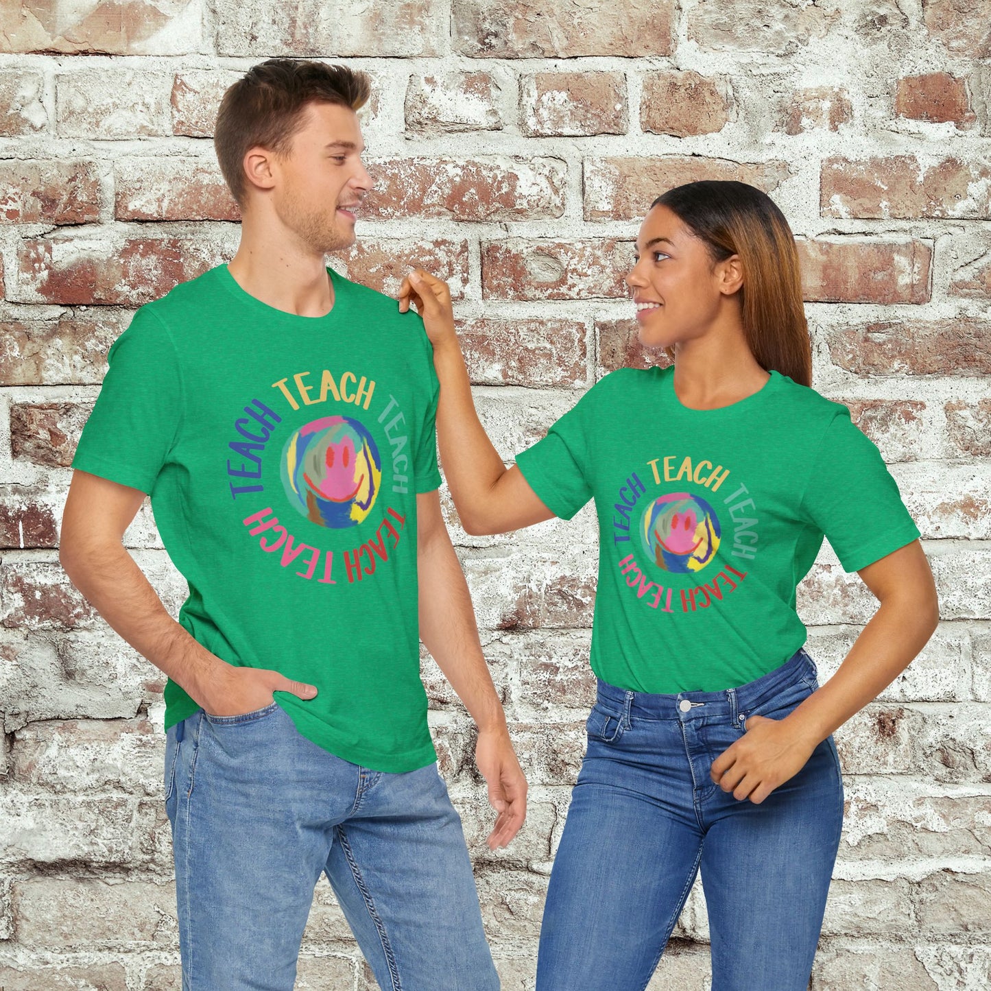 Unisex Soft-Style Teach Teach Teach Shirt for Teachers