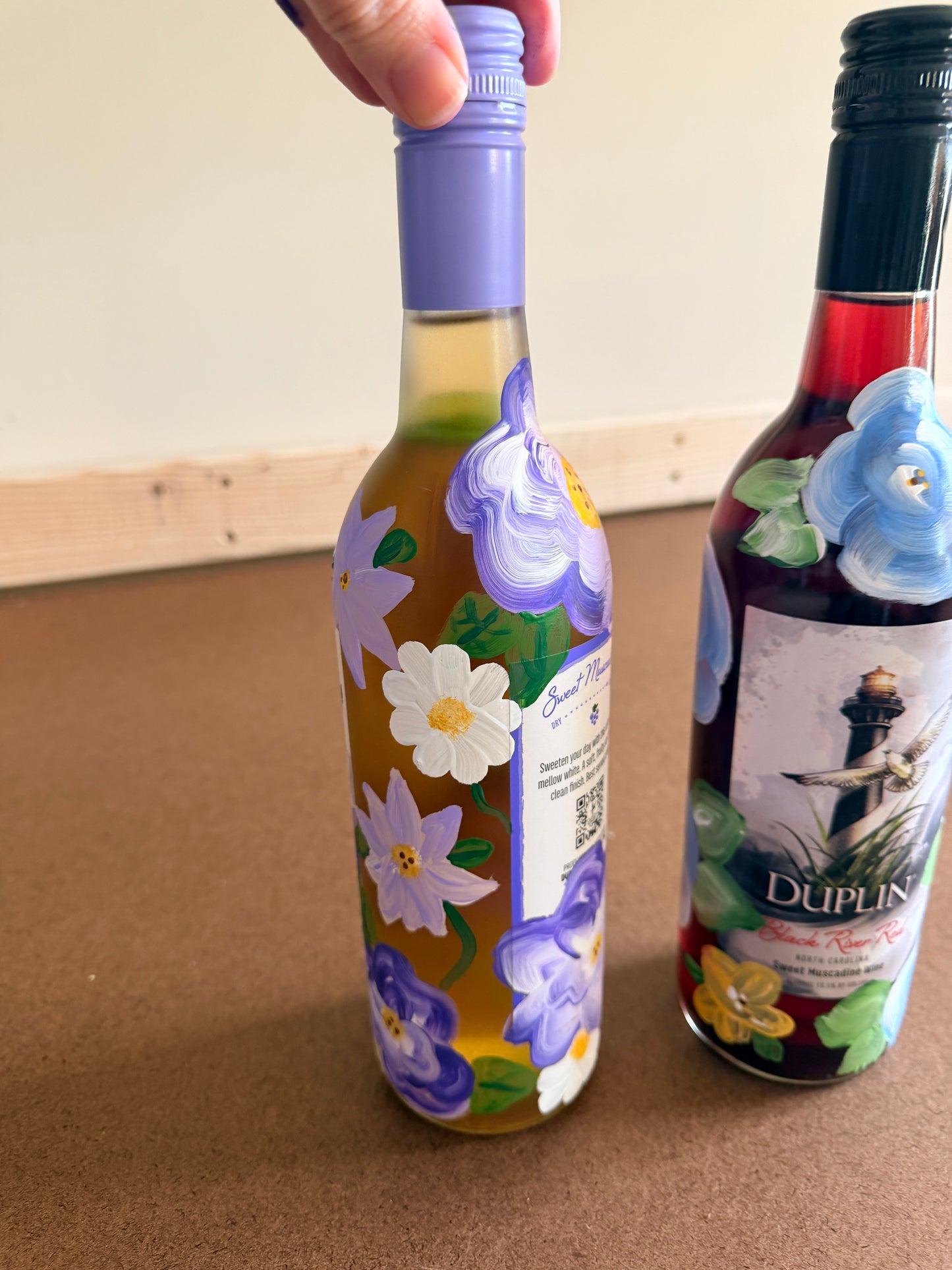 Hand-Painted Glass Bottle