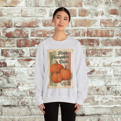 Pink Pumpkin Club Sweatshirt, Retro Fall Sweater