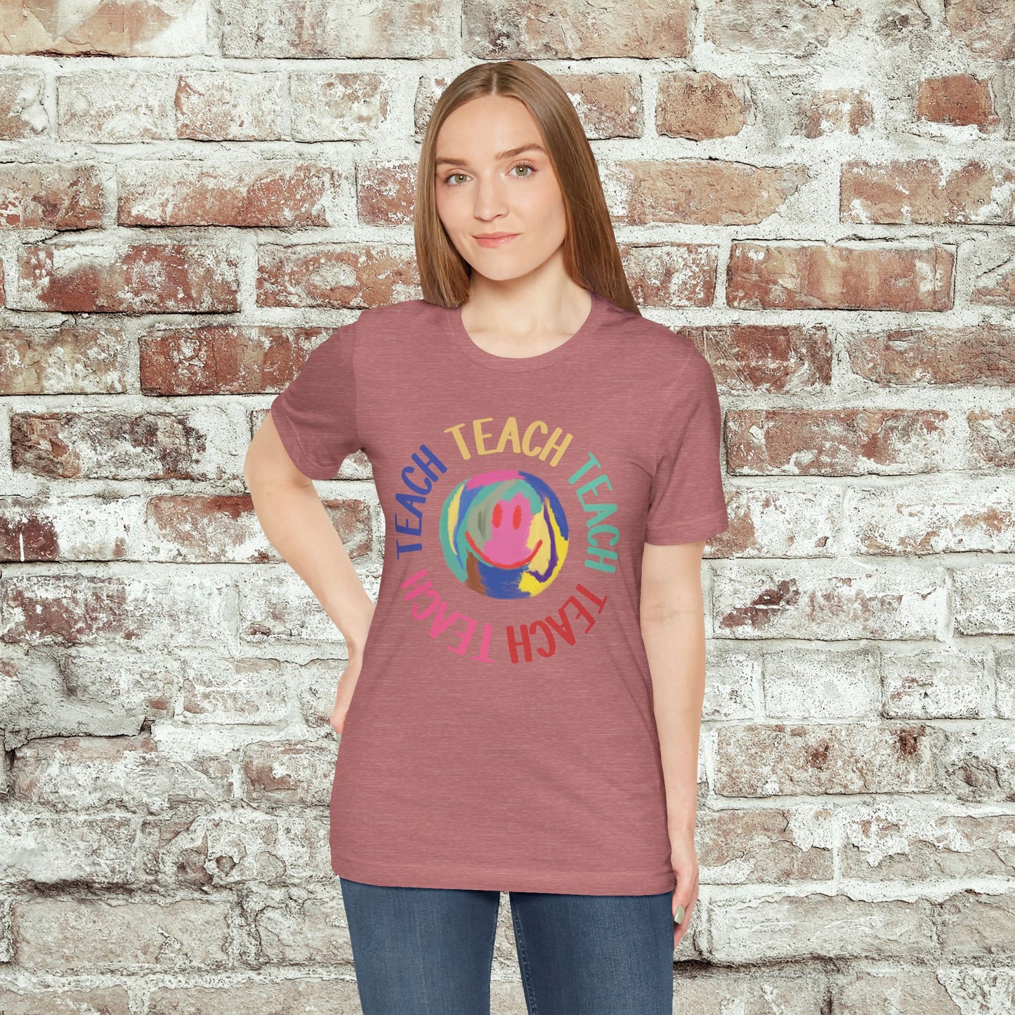 Unisex Soft-Style Teach Teach Teach Shirt for Teachers